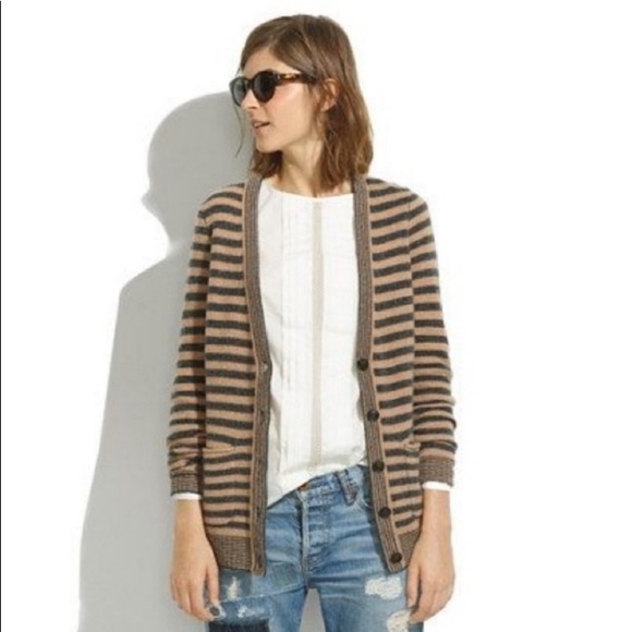 Madewell Sweaters - Madewell Striped Button Wool Coffeeshop Cardigan XS